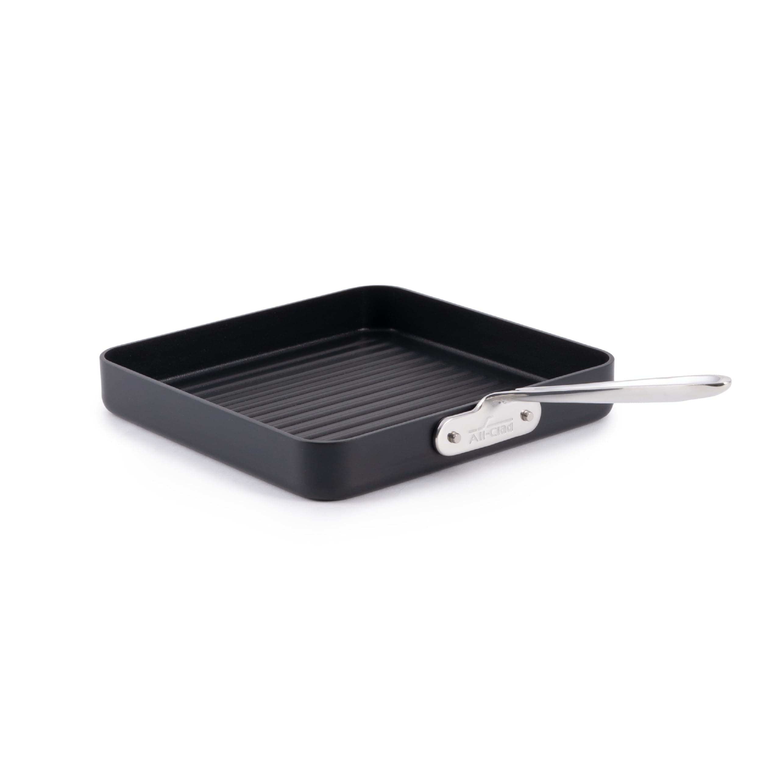 HA1 Hard Anodized Nonstick Grill 11x11 Inch Oven Safe 350F Pots and Pans, Cookware Black