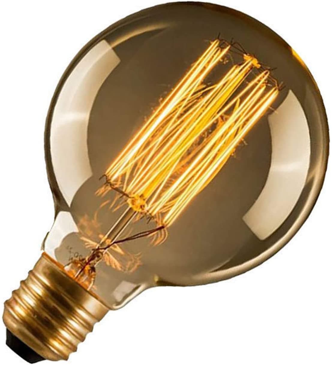 QUESERA® Globe Edison Bulbs-G95 CLEAR AMBER GLASS squirrel cage filament - Large Size (1)