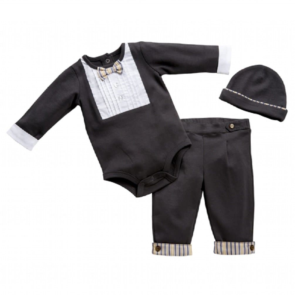 Anne Geddes Baby Boy's 3-pc Tuxedo Look Layette Set