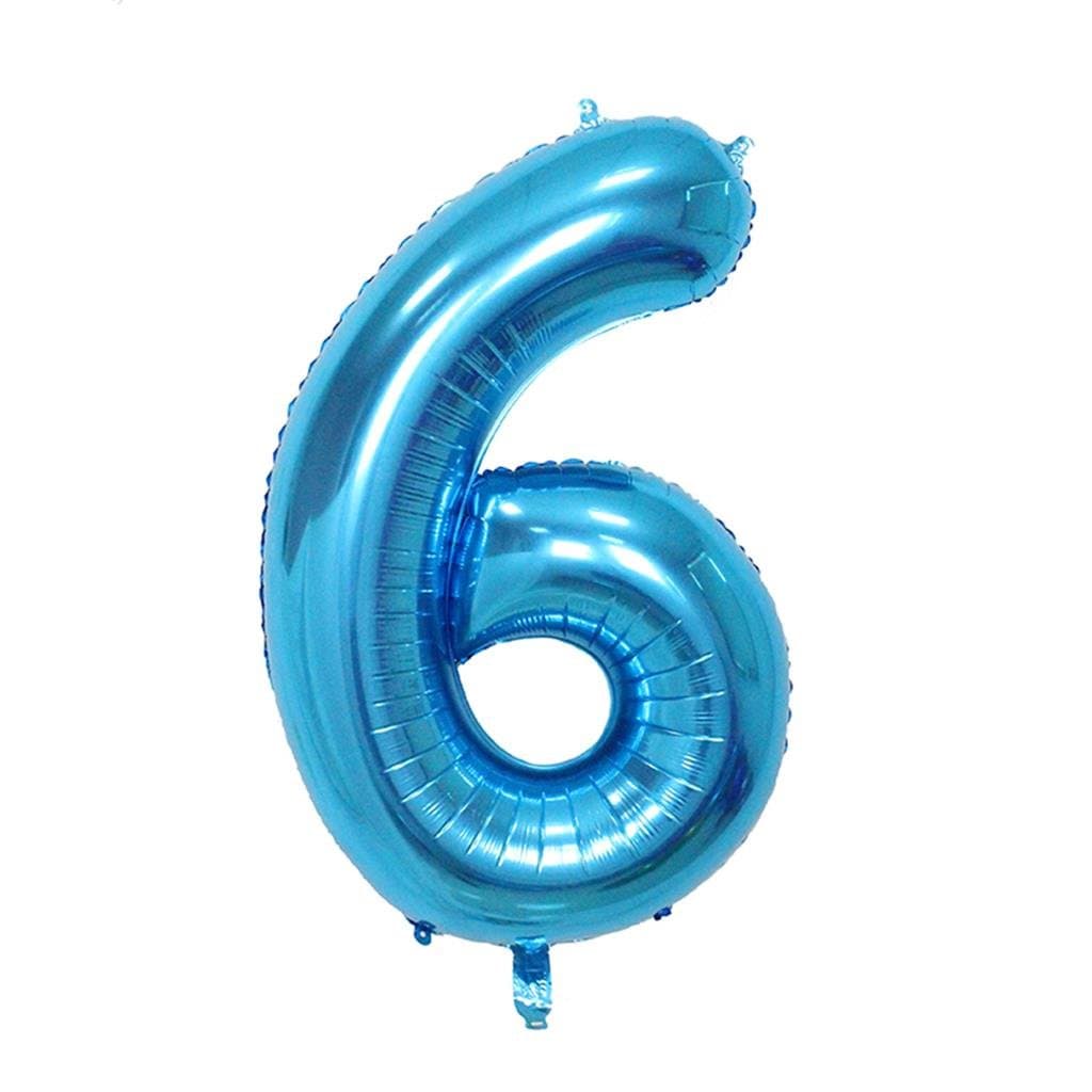 6 Number Balloon Blue Big Number Balloons 40 Inch kit for Happy Birthday Party Decorations Foil Mylar Helium Baby Shower