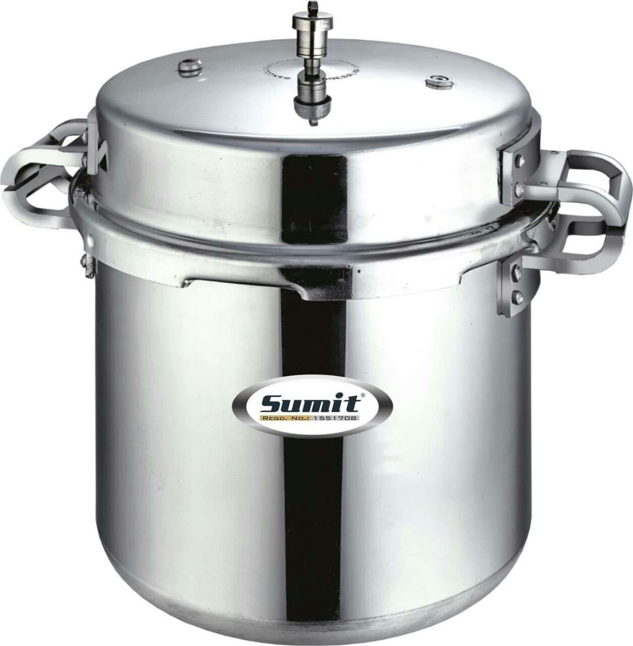sumit Aluminium Outer Lid Pressure Cooker, 30 L, Silver, 30 liter