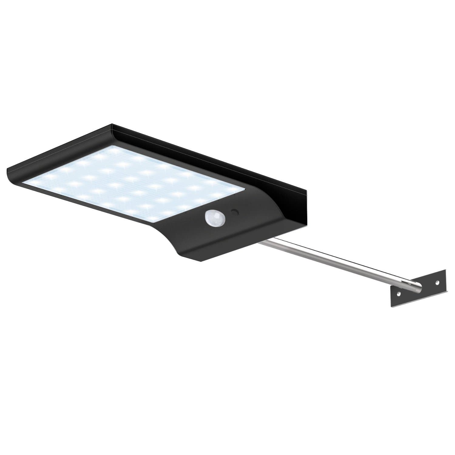 36 Led Solar Lights Wall Lights 450Lumens Wireless Waterproof Motion Sensor Patio Light with 4 Intelligent Modes Rechargeable Outdoor Security Lights with Mounting Pole for Garden Patio Walkway