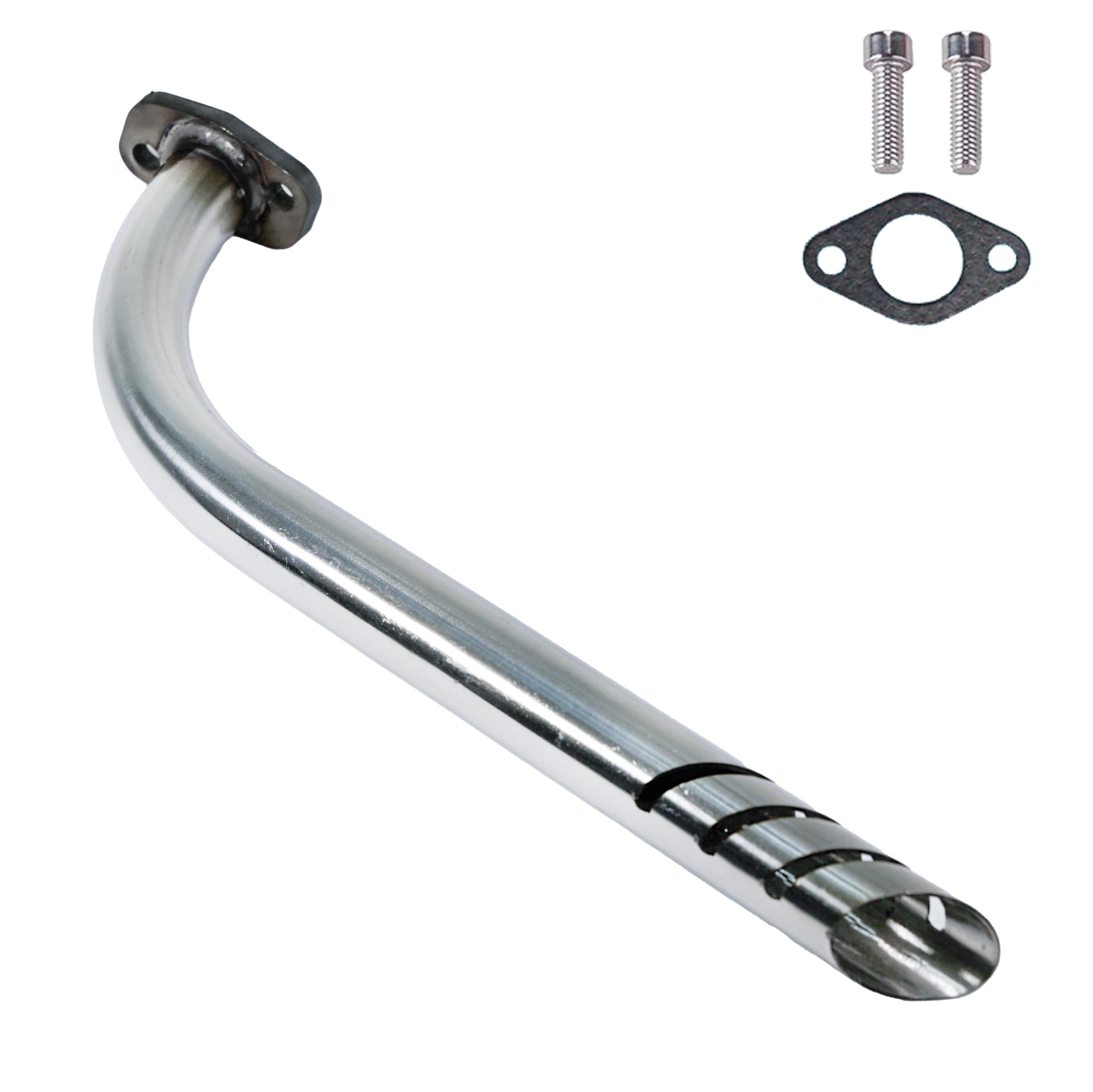 JMCHstore Header Exhuast Pipe Kit for Lifan 79cc Monster Mega Moto MM80 MMB105, Coleman RB100 105cc, Motovox MBX10 Orxyearth Dirt Kids Mini Bike Engine MMK80 Go Kart (Silver)