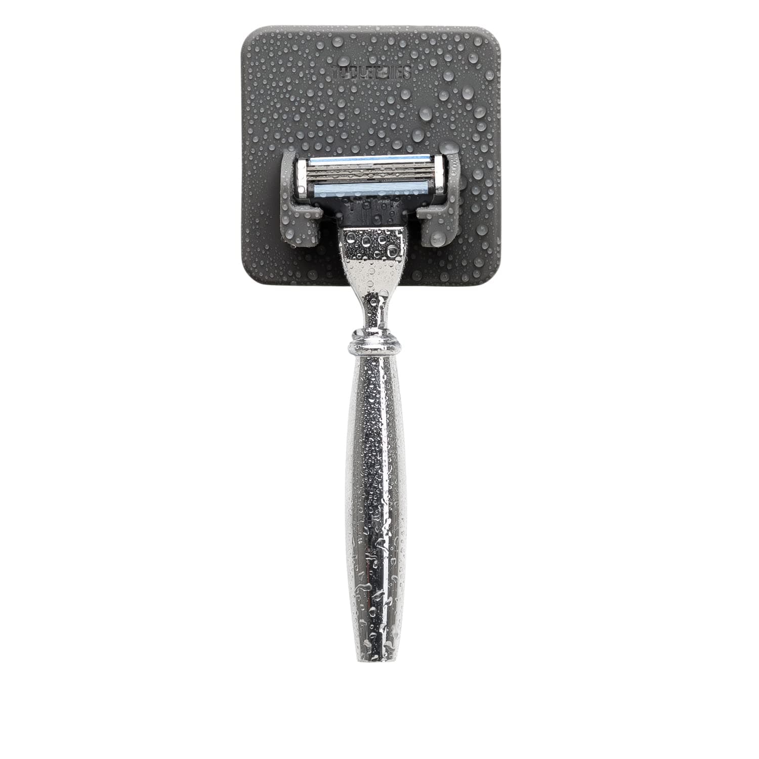 The Mason Razor Holder - Secure & Safe, Silicone Toiletry Organizer, Shower & Bathroom Accessory - Features Silicone-Grip Technology, Removable & Reusable - Charcoal