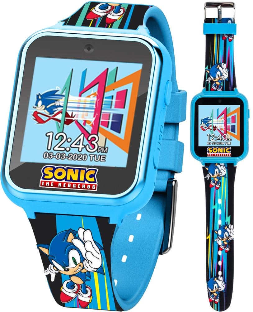 Accutime SNC4141AZ SEGA Sonic The Hedgehog Digital Smartwatch for Kids, 40 mm Diameter, Blue