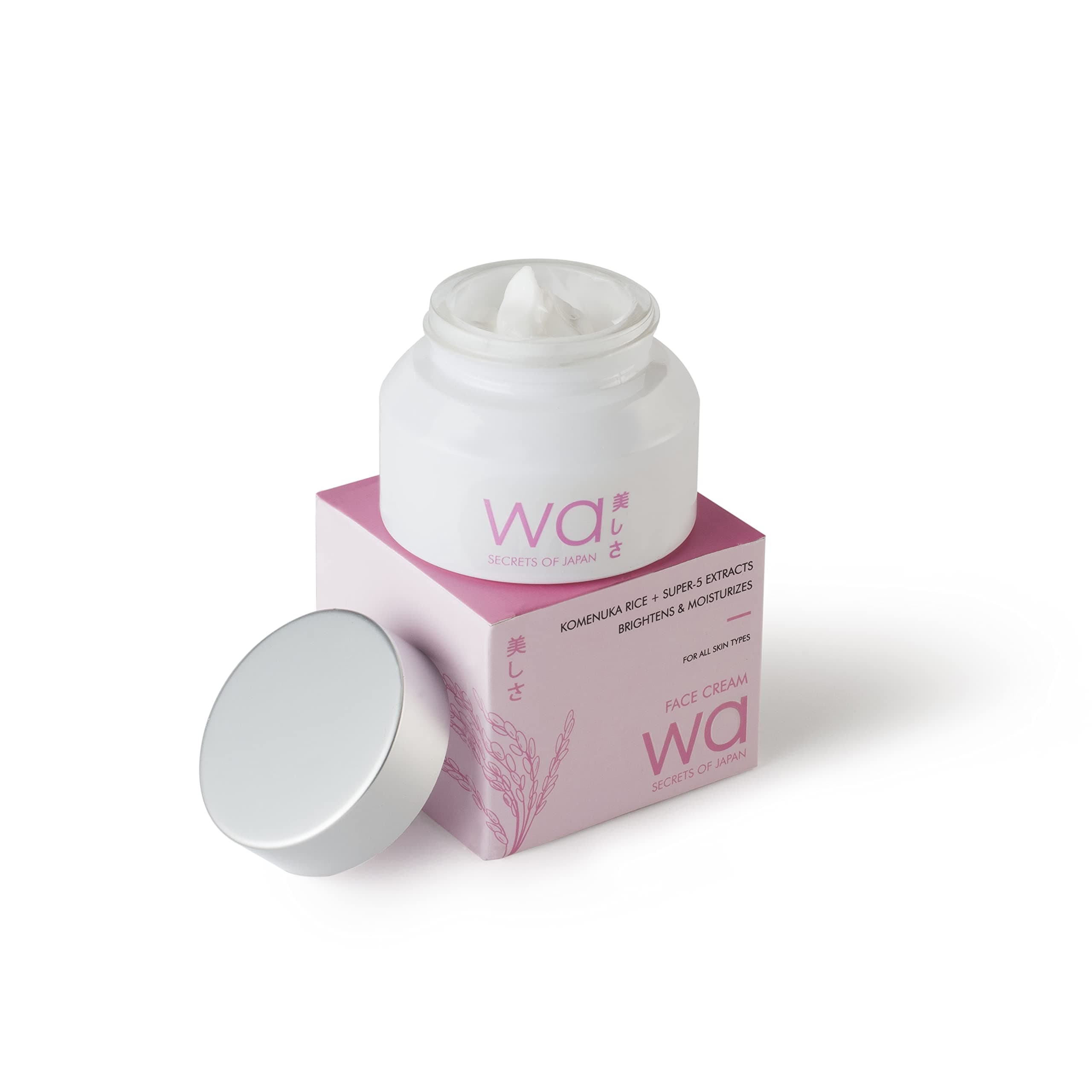 Wa - Japan | Komenuka Rice Face Cream | Brightens & Moisturizes | Rice Extract Sourced from Japan | Parabens, Silicones, Sulphates Free | All-Skin types | 50g