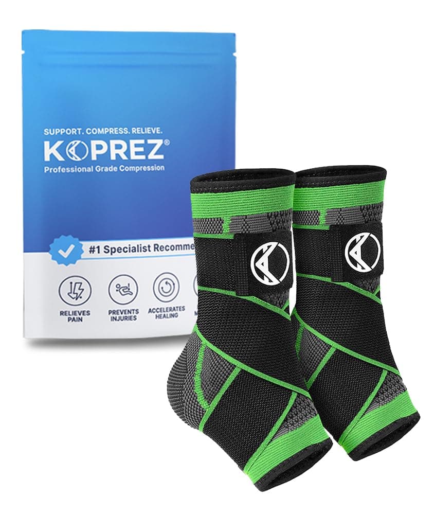 KoprezAnkle Compression Sleeve | Ankle Brace For Plantar Fasciitis, Sprains, Achilles Tendinitis, Tendonitis, Running | Ankle Wrap Support For Men & Women