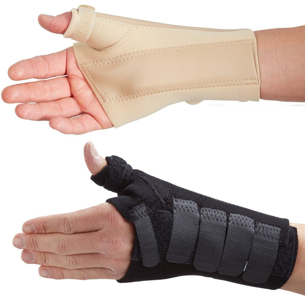Actesso Wrist Thumb Support - Brace with metal Splint - Ideal for thumb injuries, Scaphoid Fractures and Sprains [Select your size] (Black, XL Right)