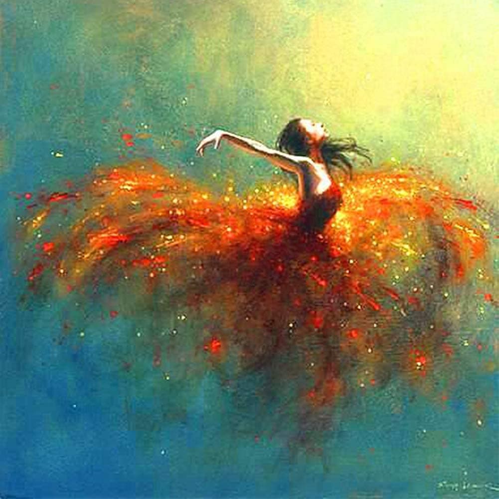 BODIYC Diamond Painting Kits for Adults – 5D DIY Diamond Number Kits with Full Drill – Crystal Rhinestone Diamond Embroidery Paintings Great for Home, Office, Wall Decor 16×16 Inch (Dancer)