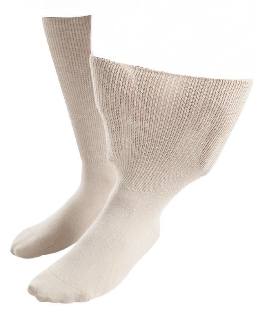 Mens / Ladies Unisex Extra Wide Oedema Socks UK 12-14 Eur 45-50 (4 sizes / 5 colours available) SockShop Iomi Footnurse (Beige)