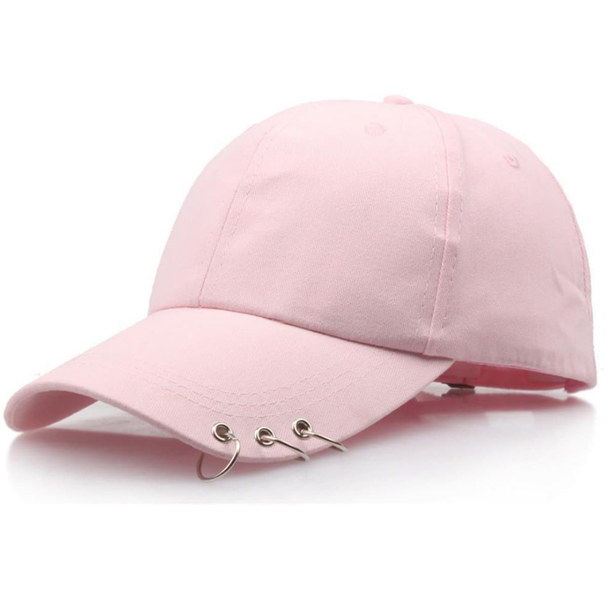 Unisex Mesh Plain Metallic Ring Bill Adjustable Baseball Cap Hip-Hop Hat
