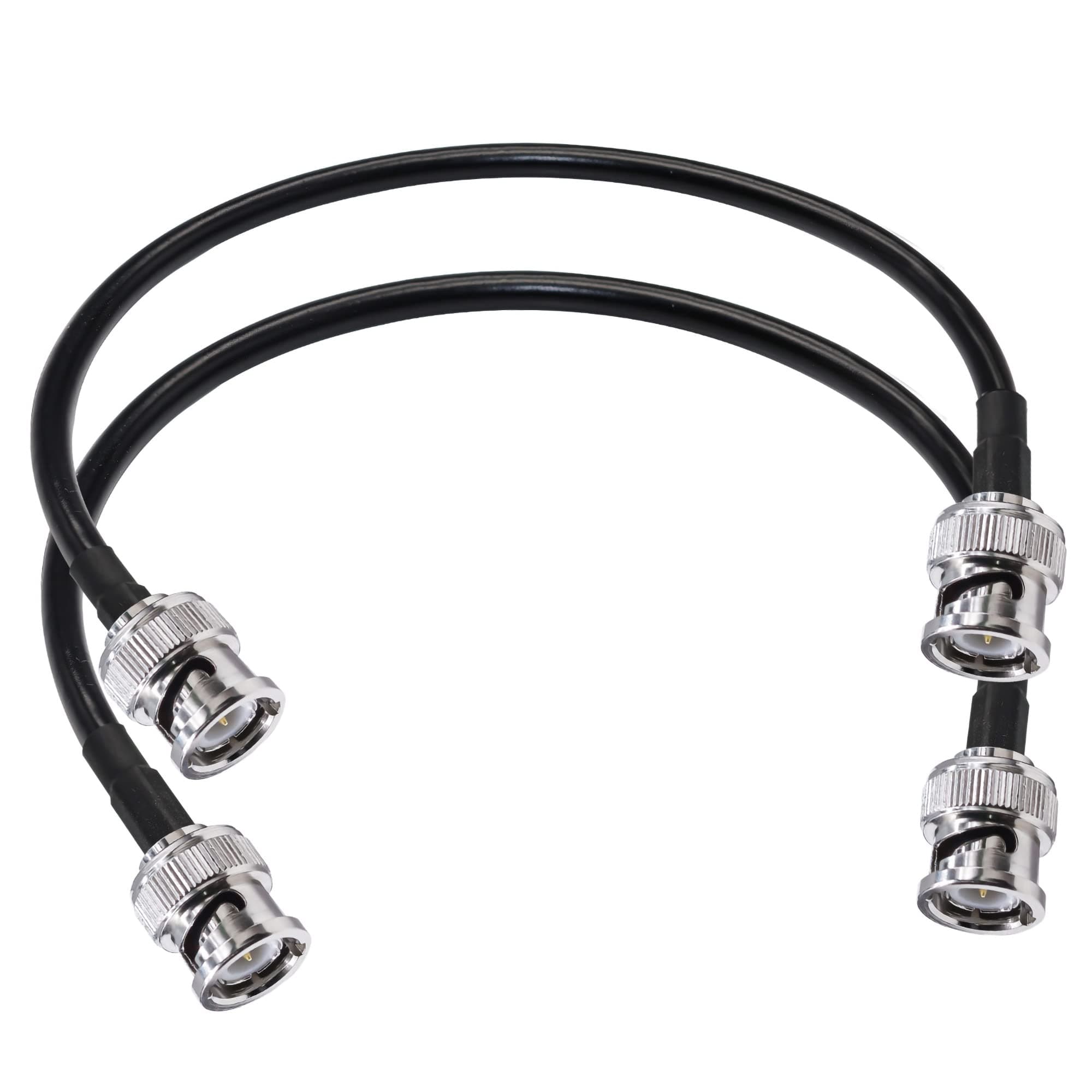 TUOLNK RG58 BNC Jumper Cable 50 Ohm, 12 Inch (30cm) Low Loss BNC Male to Male Extension Coax Cable for Antenna Analyzer, CB Radio, Security CCTV Camera (2pcs)