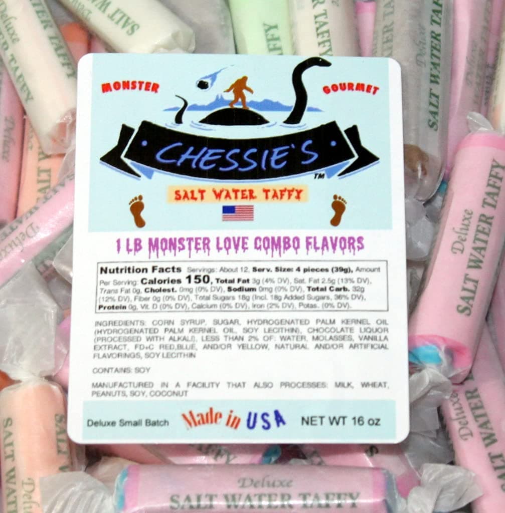 Chessies Salt Water Taffy Candy - Monster Combo Flavors - 1 Pound Bag (Bigfoot Edition)