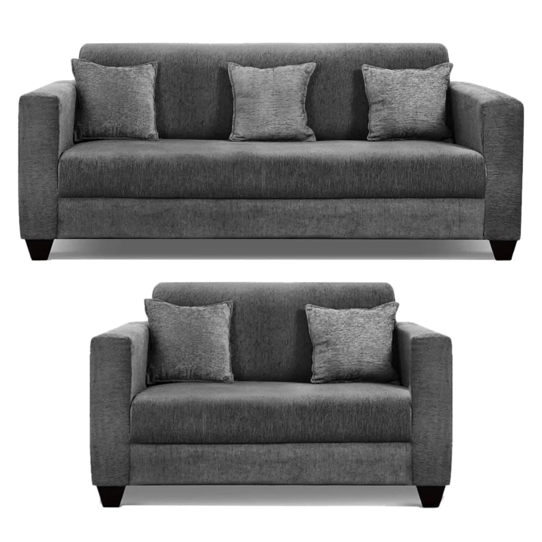 CASASTYLE Astrea 5 Seater Fabric LHS L Shape Sofa Set (Light Grey)