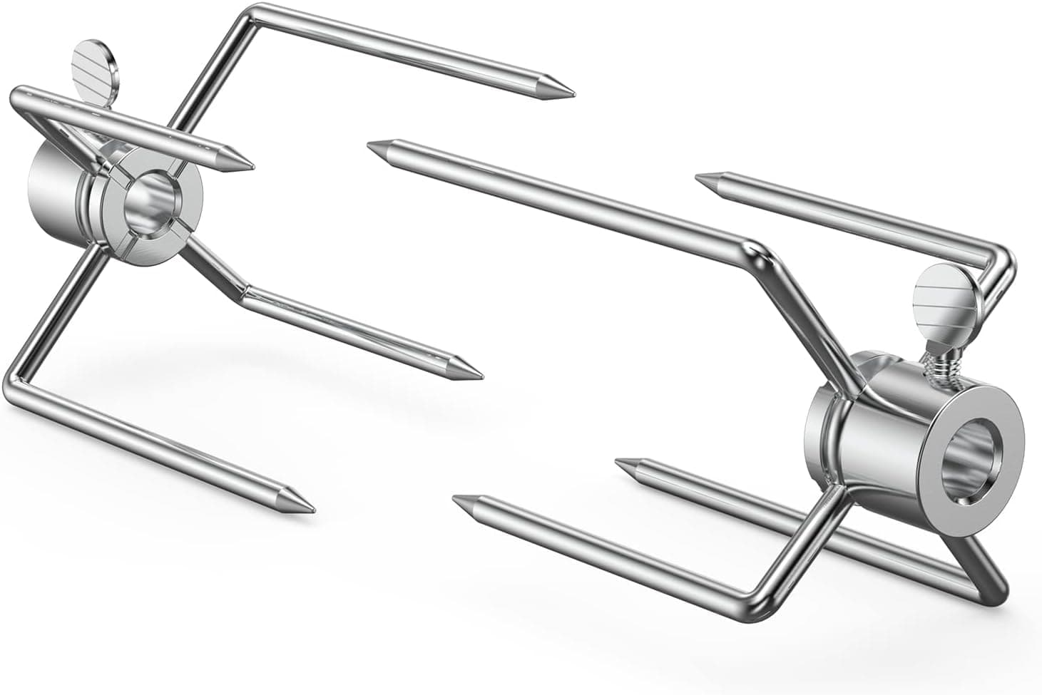 onlyfire only fire 2 Pcs Metal Rotisserie Forks, Fits 8MM Square Spit Rods, Replacement for Rotisserie Kits, Steel Handle, Dishwasher Safe