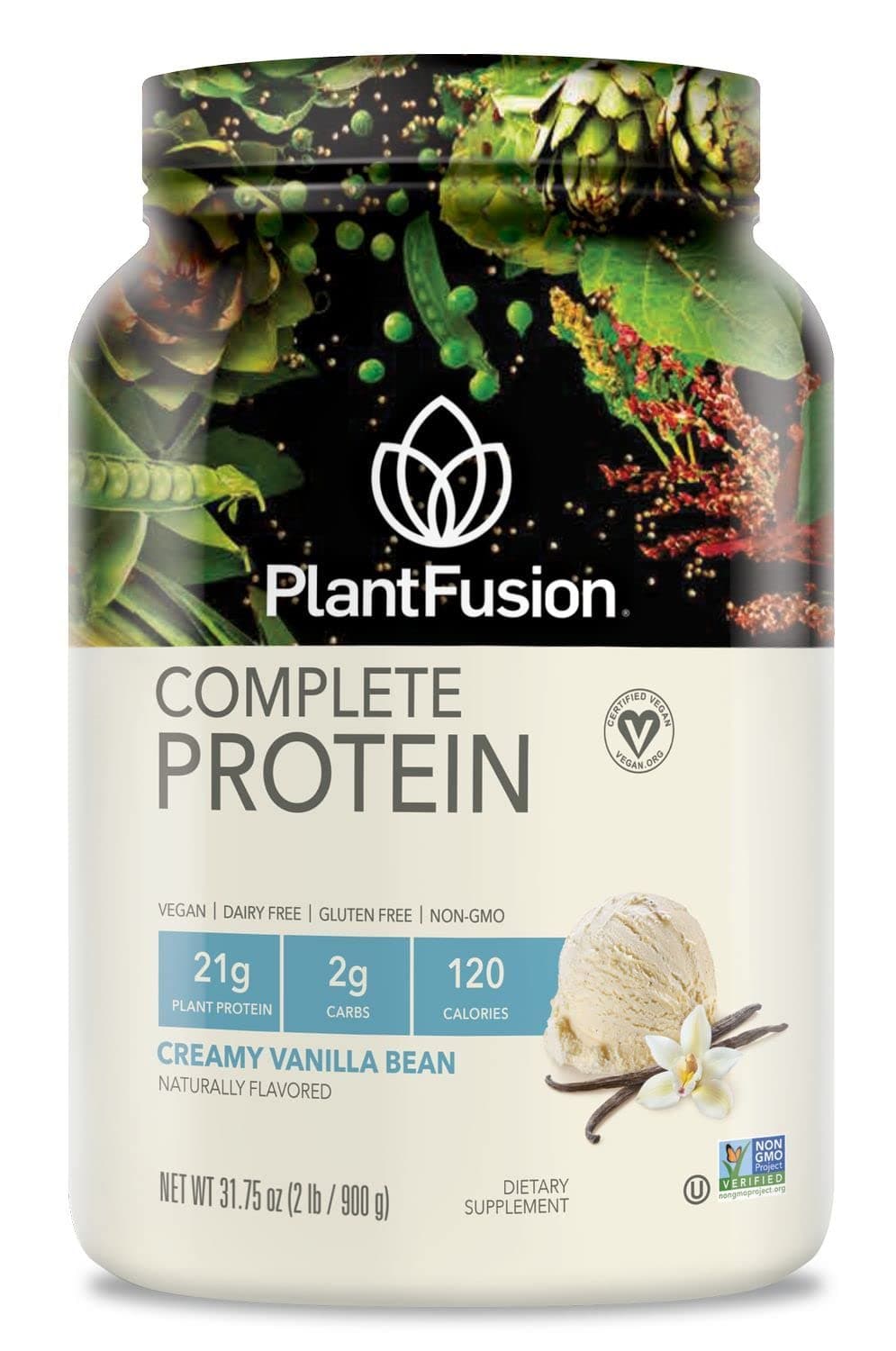 PlantFusion Complete Plant-Based Protein Powder, Gluten Free, Vegan, Vanilla,2lbs