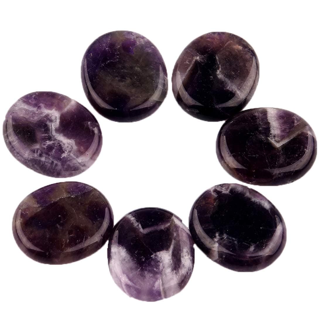 Amethyst Natural 7pieces/lot Small Palm Stone Crystal Quartz Reiki Healing Chakra