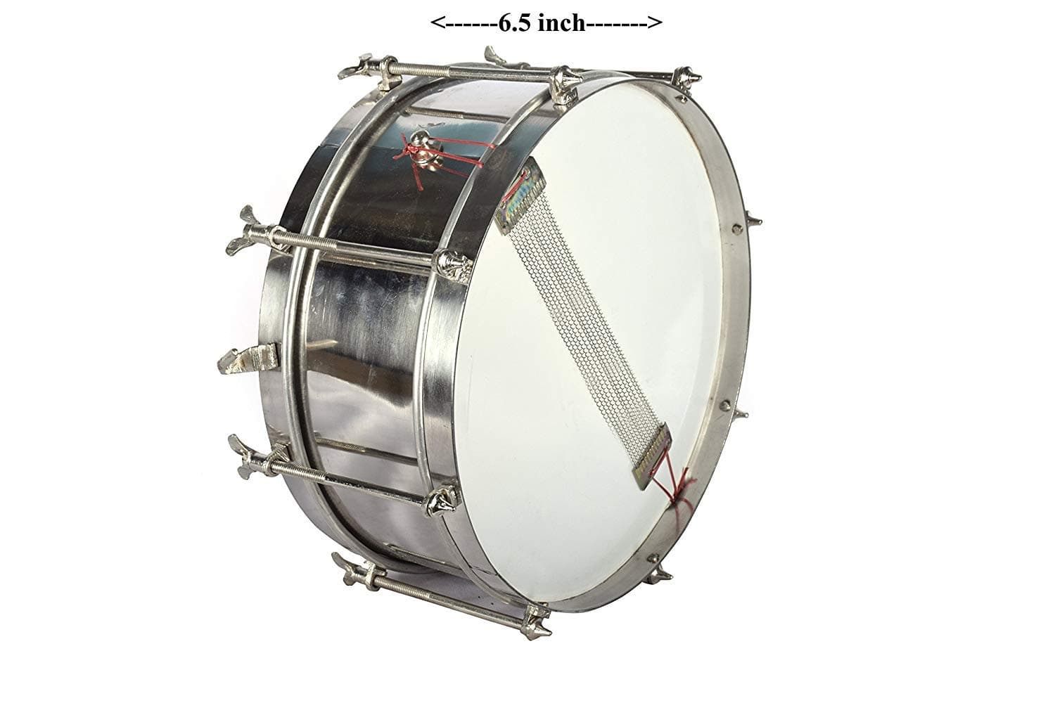 SAI MUSICALS Instruments Side Drum/Dhol (Silver, 12-inch)