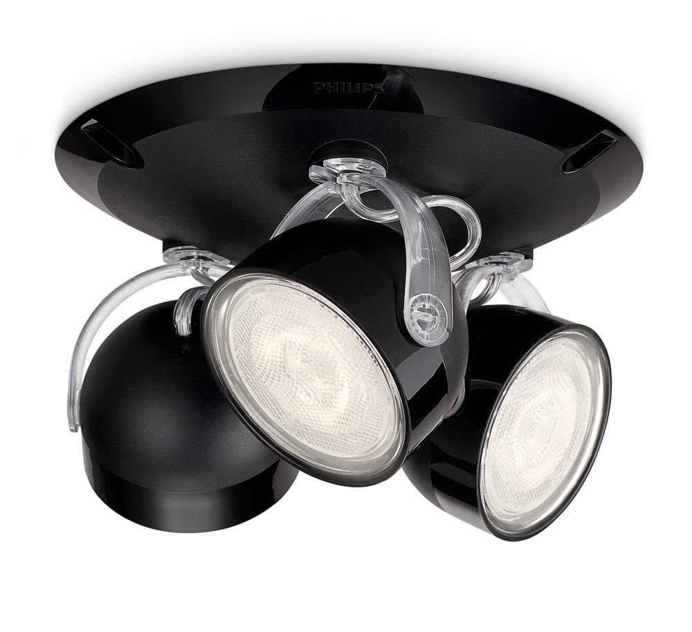 Philips MyLiving Dyna LED Spotlight Ceiling Light 3 Bulbs – Black Black [Energy Class A++]