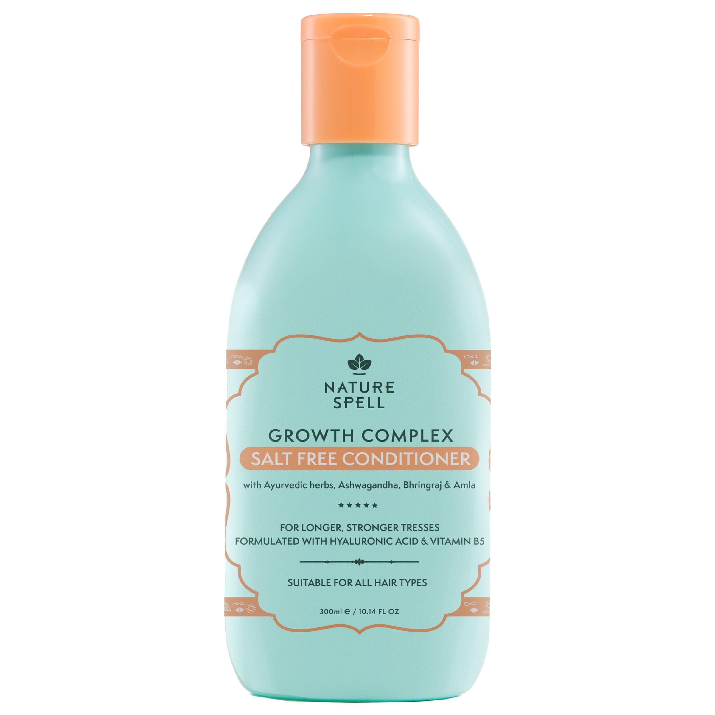 Nature Spell Hair Growth Complex Conditioner, Sulfate & Paraben Free, Nourishing & Strengthening, Infused with Hyaluronic Acid & Vitamin B5, For All Hair Types, Vegan, 300ml