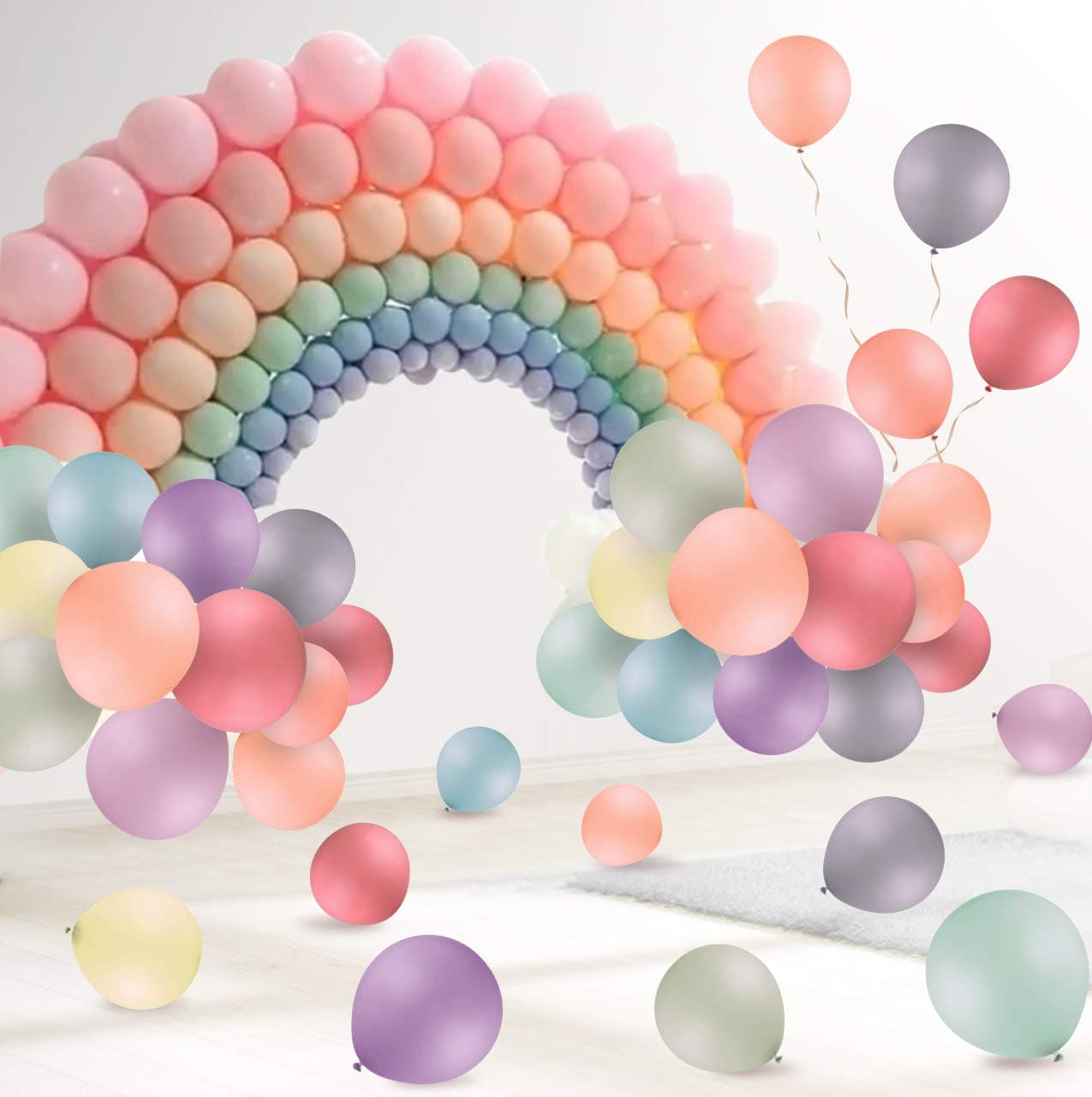 Pastel Balloons, 120 Pcs 10 Inch Macaron pastel Color Latex Balloon Pastel Party Decorations for Wedding Graduation Party Birthday Baby Shower Decoration Christmas Day