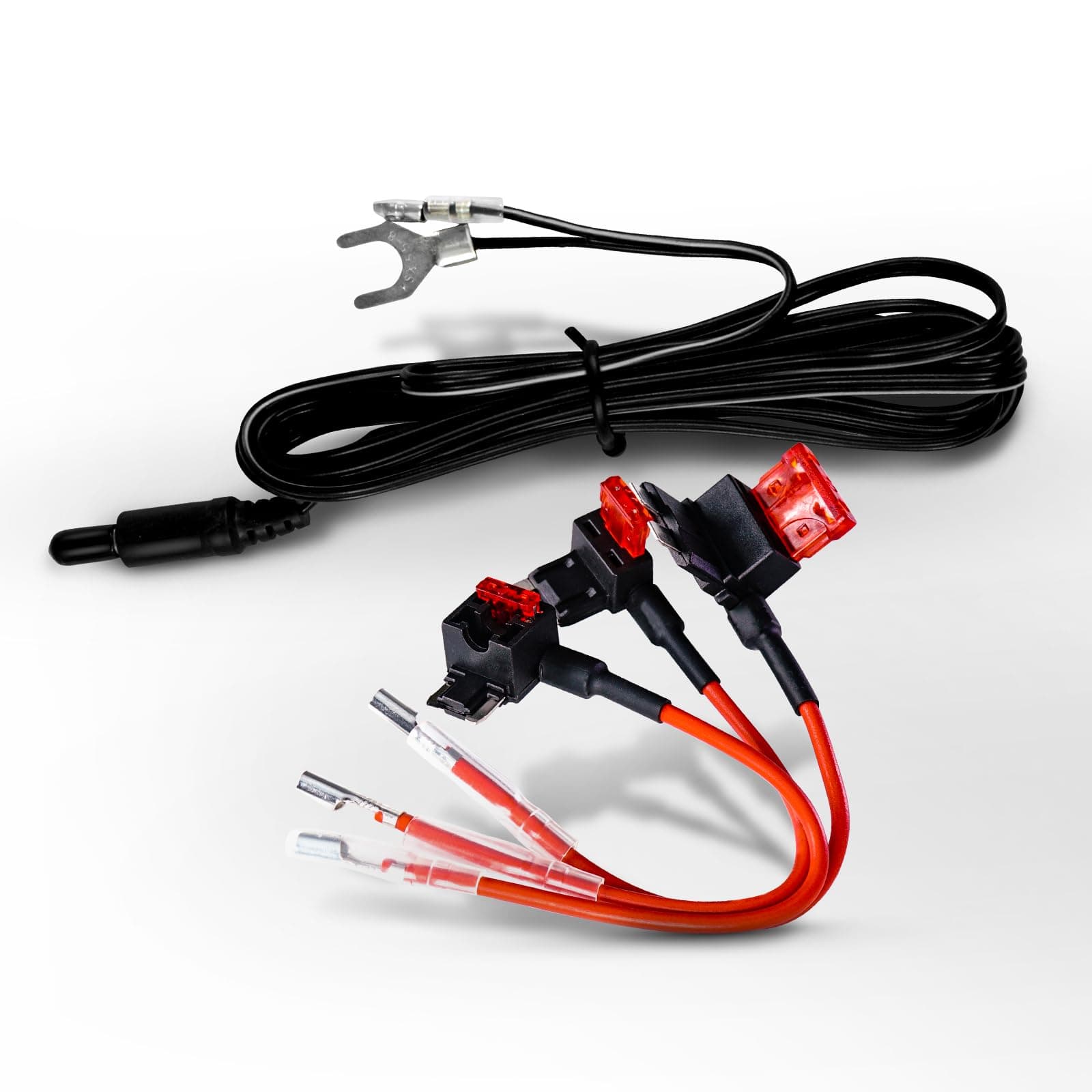 OPT7 Universal 3 PCS Fuse Tap Adapter Set & Power Wire - Standard Micro & Mini, 3 Blade Types Fuse Holder for Car Truck RV Boat Accessories, Add a Circuit, 16 AWG Cable, 12V, 10A