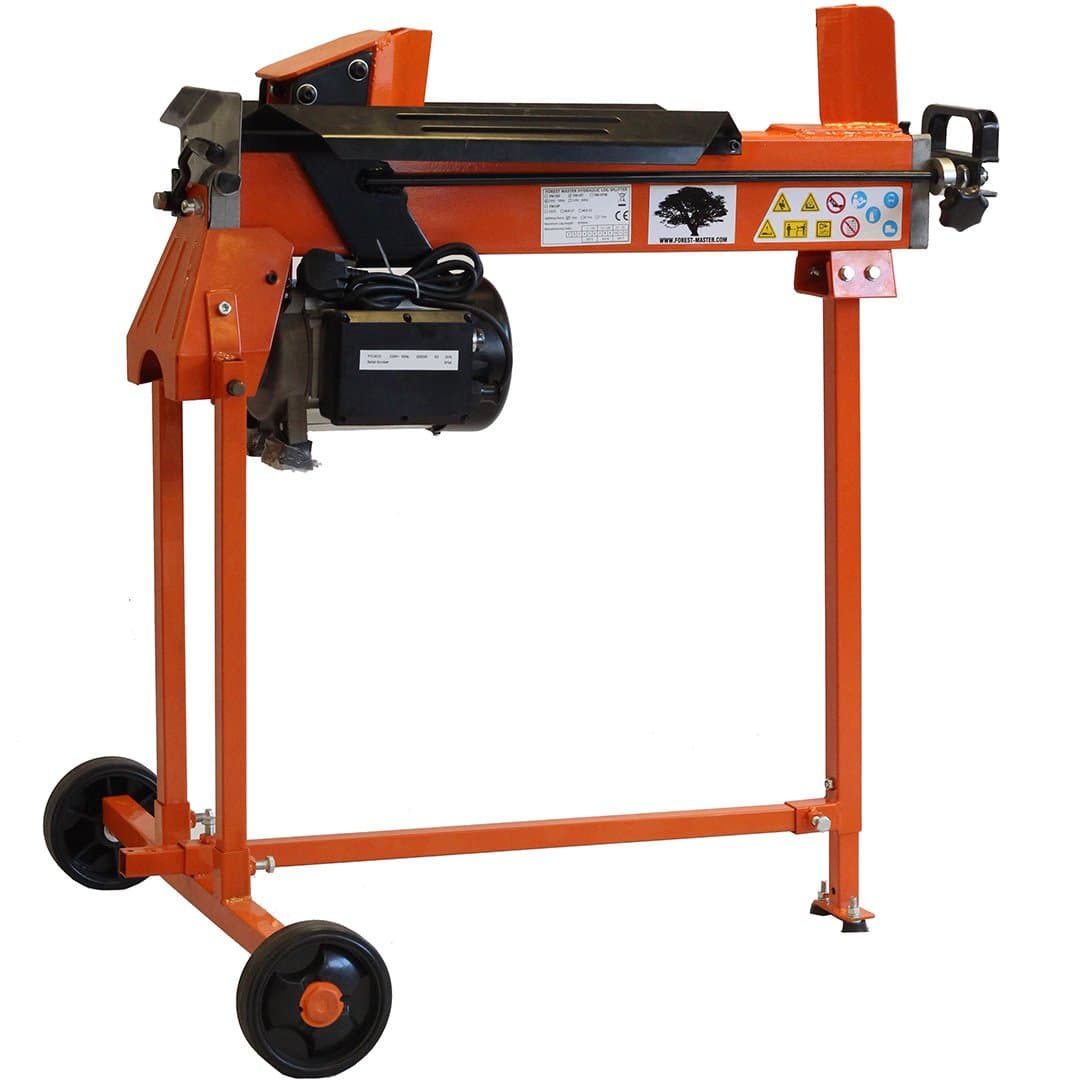 Forest Master FM10T-7 7 Ton Electric Log Splitter - DUOCUT Blade - 450mm Log Length Capacity - Ramstop - Pre-Filled with Oil and Ready to Use - Stand Included