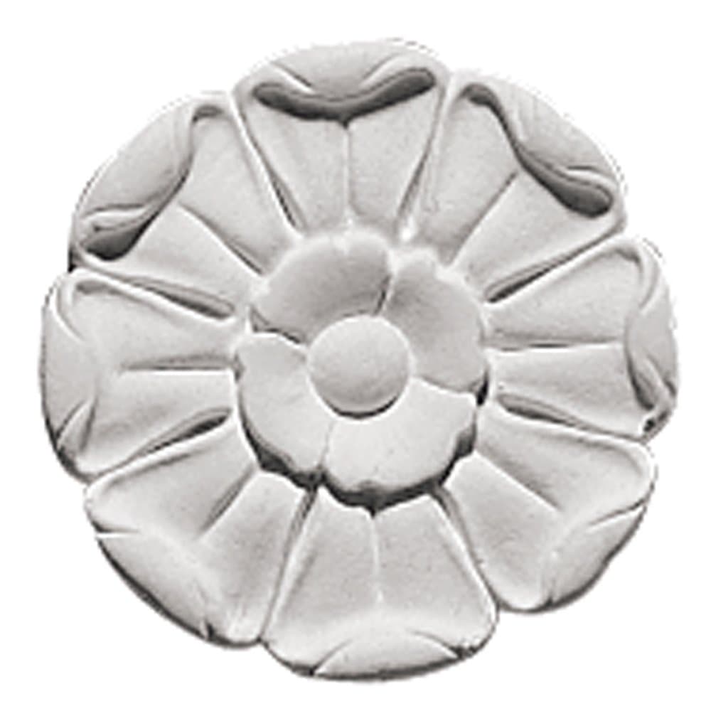 Focal Point 85002 Mimosa Rosette 3 3/4-Inch Diameter by 3/4-Inch Projection, Primed White, 4-Pack