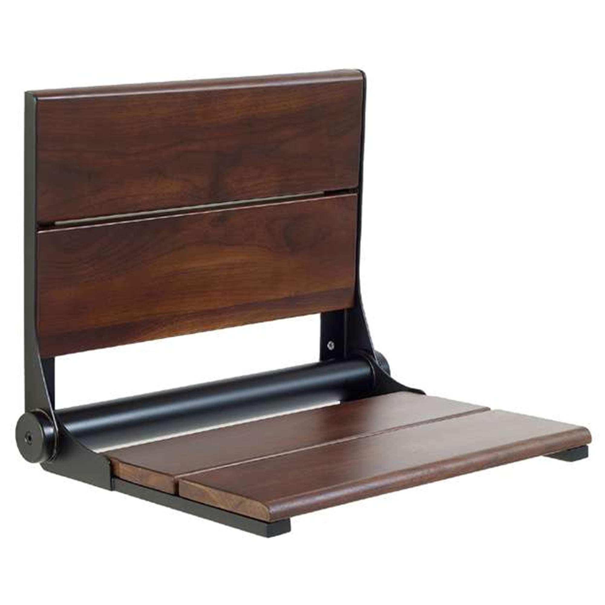 Contour Folding Shower Seat in Teakwood or Walnut (18 x 16, Walnut with Oil Rubbed Bronze Frame)