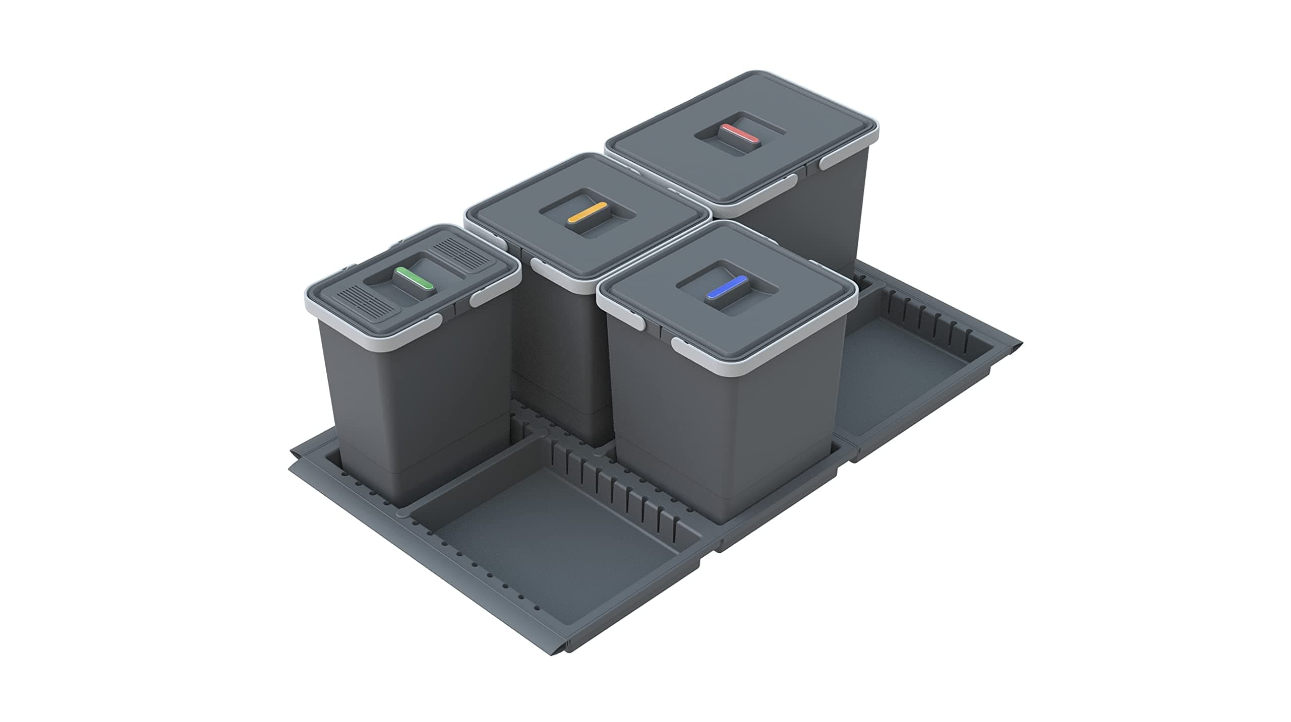 ELLETIPI Metropolis ptc28 09050 2 F C10 PPV Differentiated Bin Drawer, Grey, 83 x 49 x 28 cm