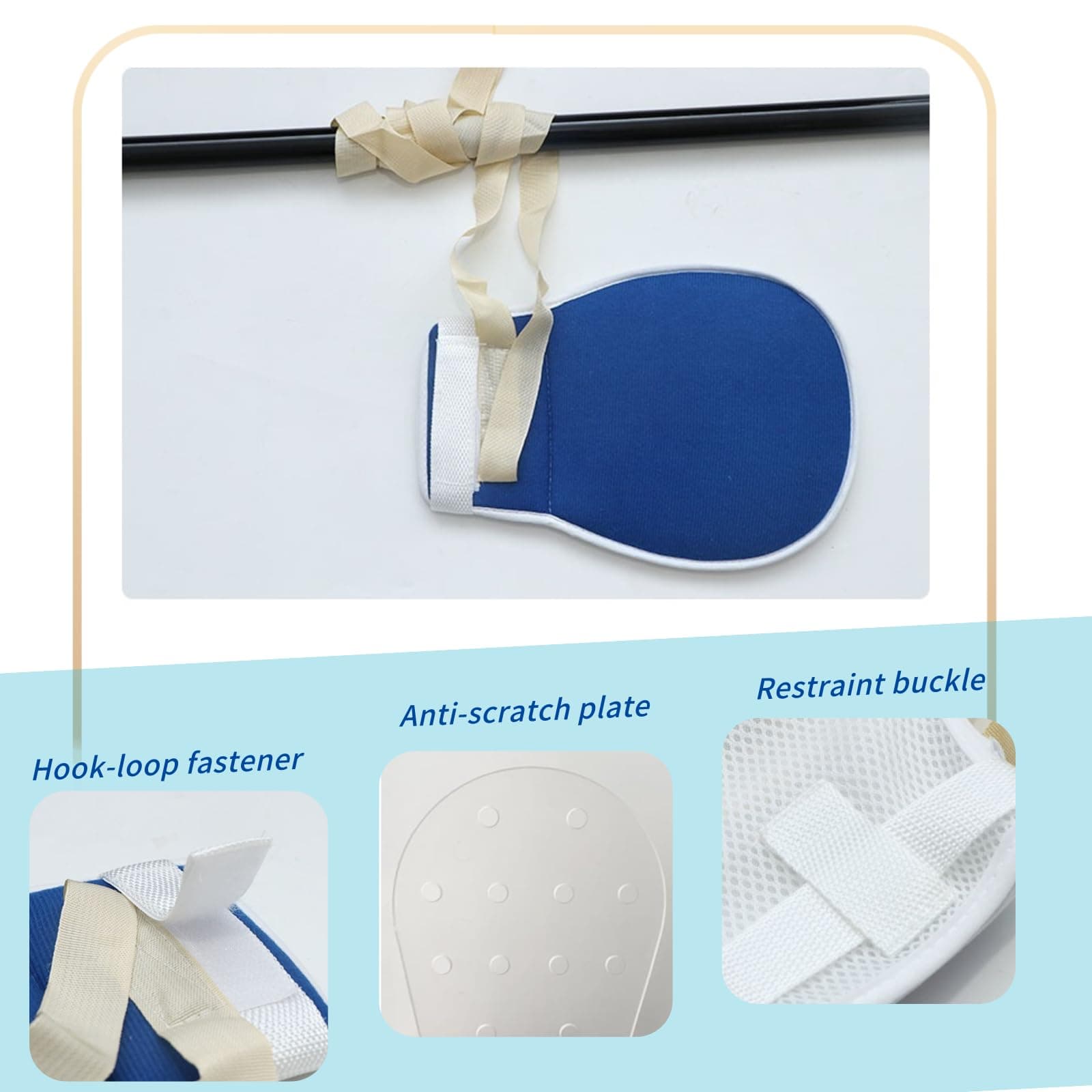 Lmaray Dementia Restraint Gloves 2 Pcs, Breathable Medical Anti Scratch Mitts for Elderly Patients, safety control Gloves for Adults