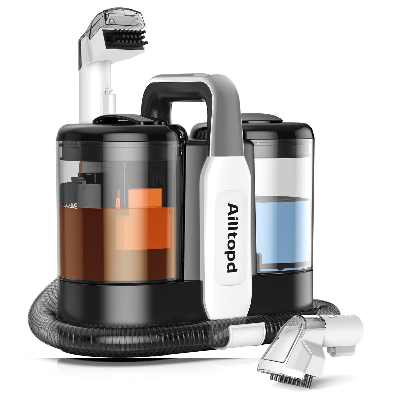 Portable Carpet & Upholstery Spot Cleaner Machine, Powerful Suction&Deep Cleaning Cleaner Machine for Area Rugs, Carpet, Couch, Car, Pets, with Brushhead and Solution