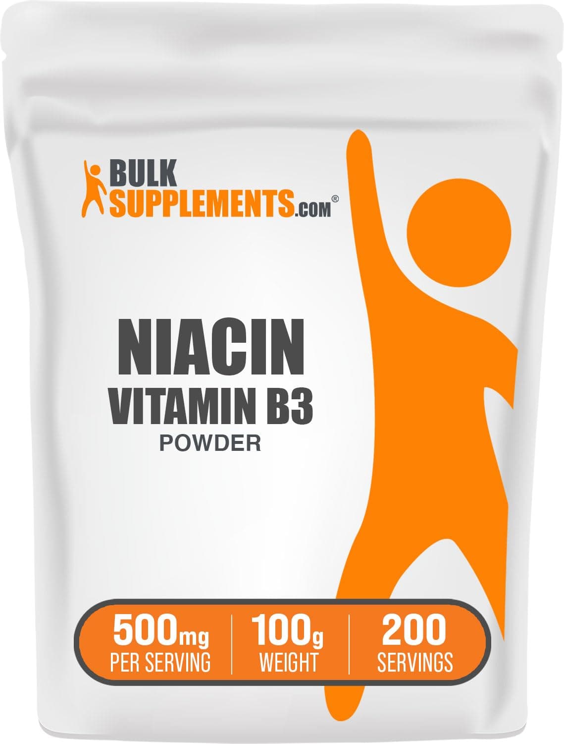 com Niacin Powder - Vitamin B3 Supplement, Niacin Flush - Gluten Free, 500mg per Serving, 100g (3.5 oz) (Pack of 1)