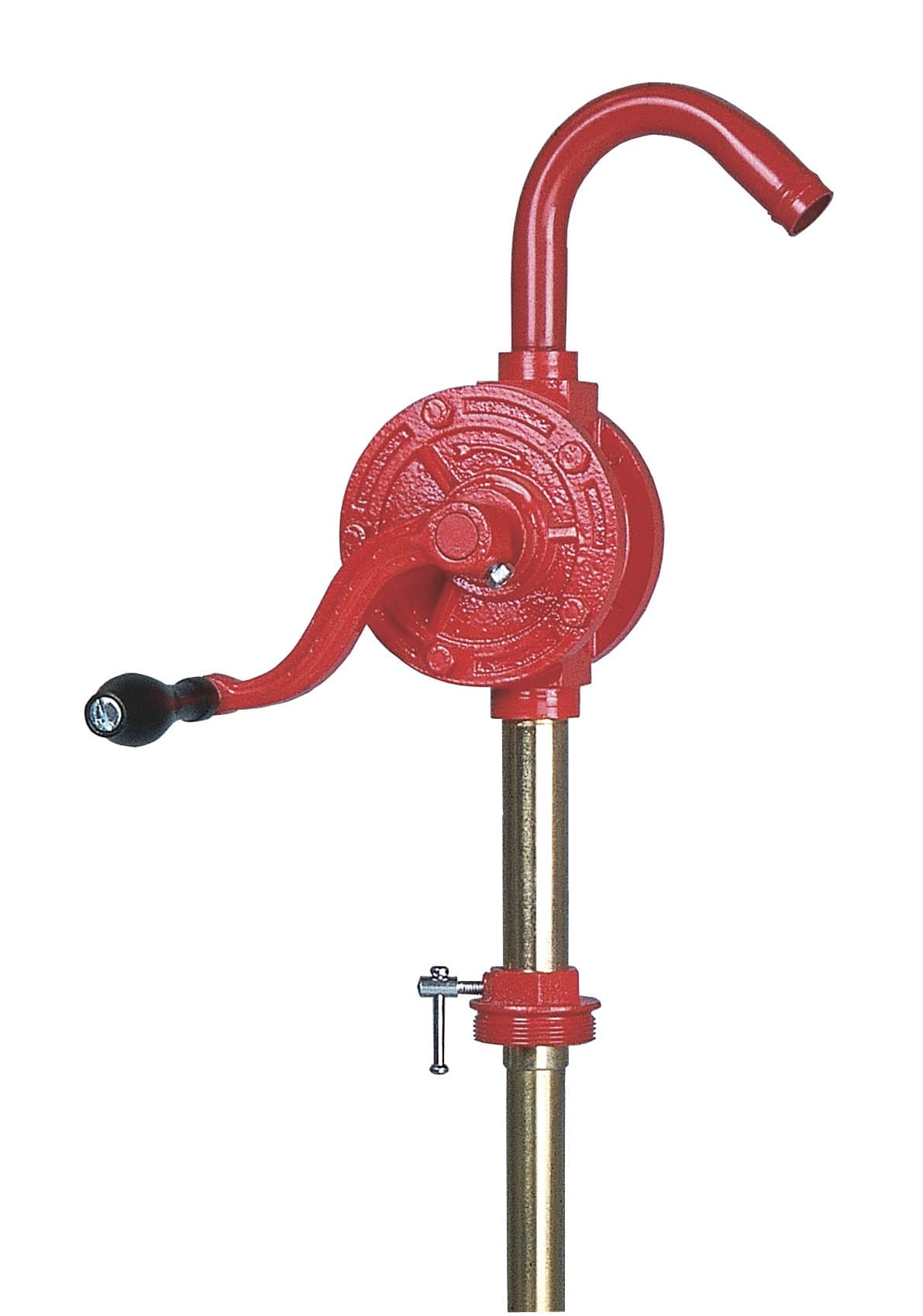 Rotary Barrel Pump | Dual Directional | Cast Iron | 1-inch Pump Inlet | NBR Seals | Steel Discharge Spout | 3-Piece Rigid Suction Tube (44052)
