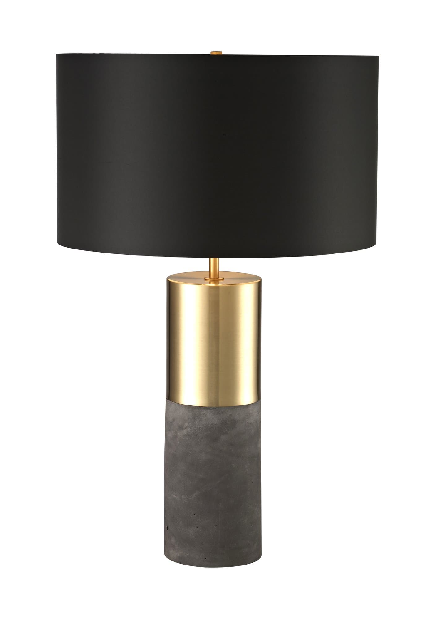 LUX1354 Chandeliers Zoey Table LAMP, Black, Modern, Industrial Gold & Cement