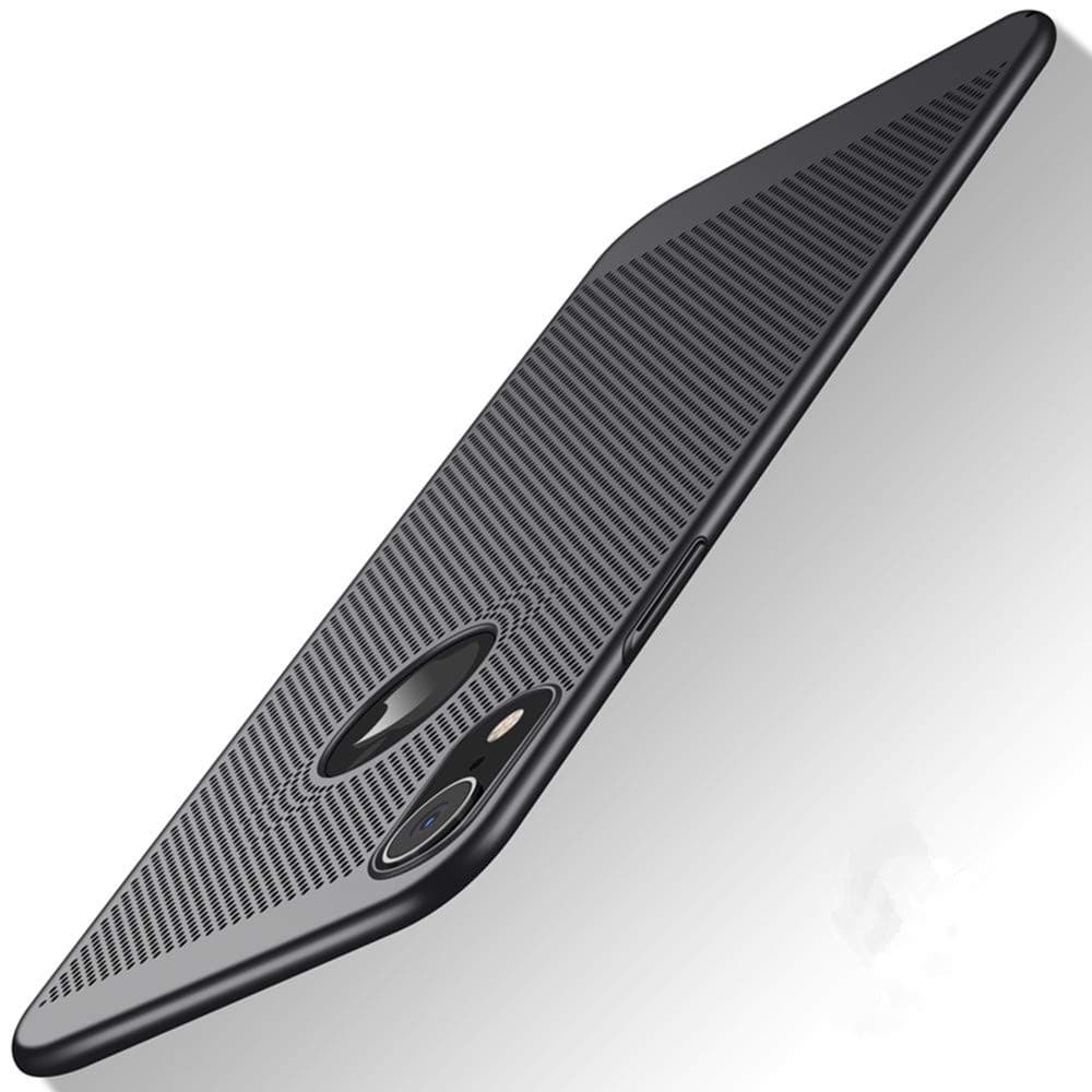 Slim Fit iPhone XR Breathable Case, Ultra-Thin [Skin Touch Feel][Heat Dissipating] Anti-Fingerprint/Skid/Fade Protective Cooling PC Back Cover Case Compatible with iPhone XR 6.1", Black