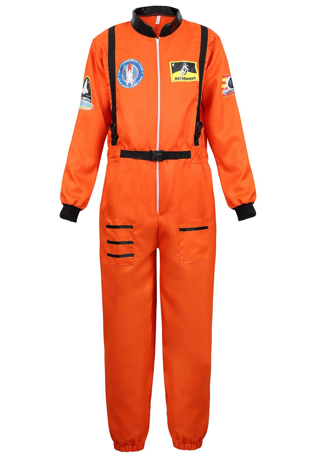ParlsdyMen's Adult Astronaut Spaceman Costume Coverall Pilot Air Force Flight Jumpsuit Dress Up Party