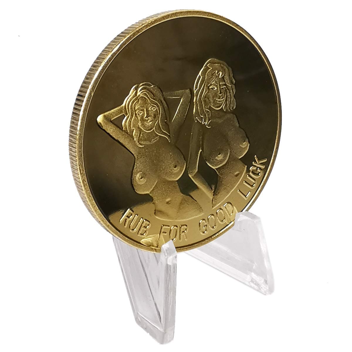 Good Luck Challenge Coin Gift for Men, Husband, Boyfriend, Family Joke (RUB for Good Luck)