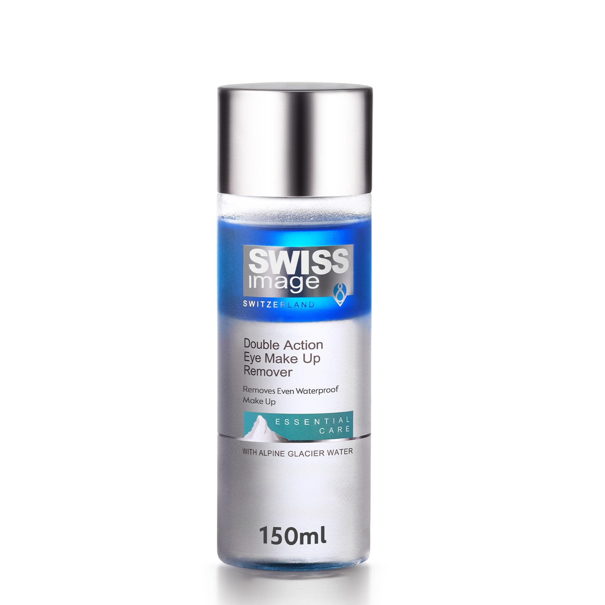 Swiss Image Essential Care Double Action Eye Make Up Remover, 150 ml, Waterproof & Stubborn Ophthalmologically Tested