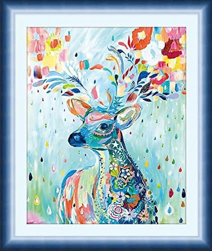 Starlit DIY 3D Diamond Painting Rhinestone Embroidery Kit Mosaic Painting Size 50x61cm/20x24inch (71866 Deer)