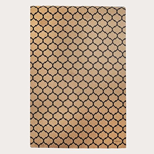 Tribe West Baby Playmat 6' X 4' Easy Clean Activity Floor Mat for Crawling Babies, Toddlers, Boy or Girl,100% Natural Cork & Rubber, Durable, Supports Global Artisans (Moroccan Spades)