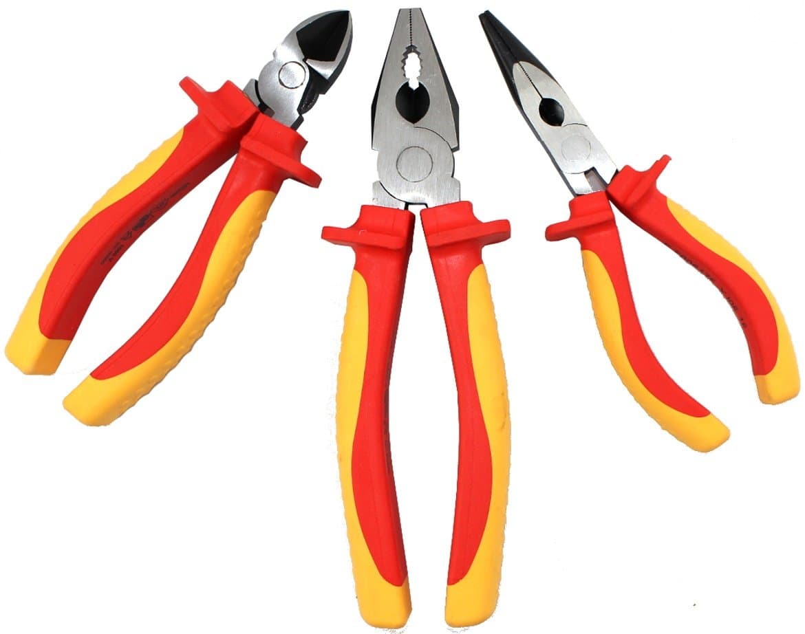 JKR Tools VDE Insulated Safety Pliers Set of 3