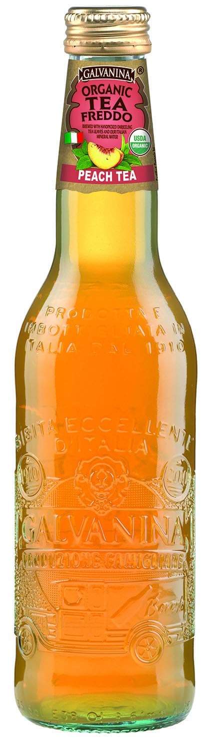 Peach Iced Tea – Premium Organic Italian Iced Tea, 12 fl oz (12 Glass Bottles) | Sweet Ripe Peach with Refreshing Tea Balance.