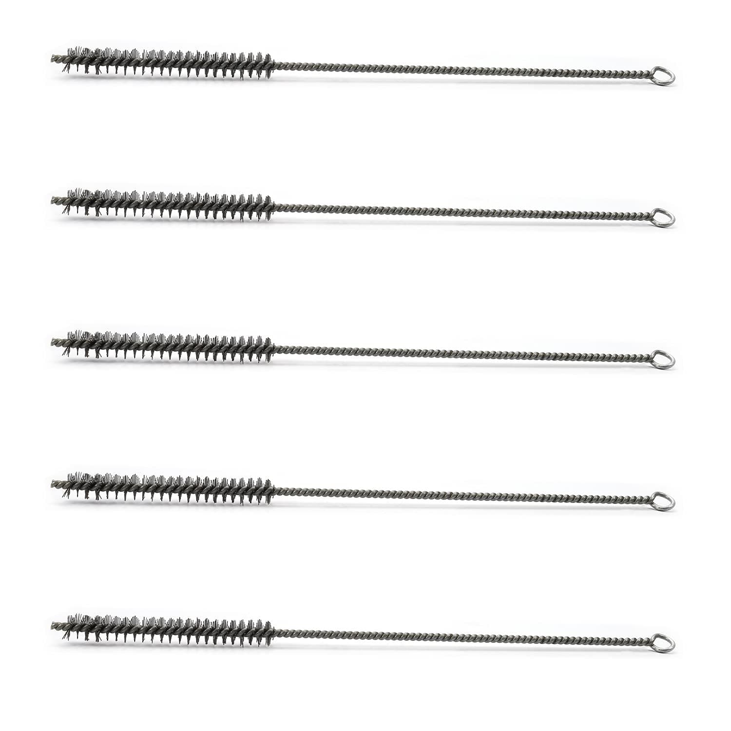 Utoolmart ワイヤーチューブブラシ、ステンレススチールスパイラルパワーボトルブラシ、ロングハンドルブリストルパイプクリーニングツール、直径0.5インチ 長さ12インチ 自動車部品、ボトル、チューブ、キーボード、ガラス、5個