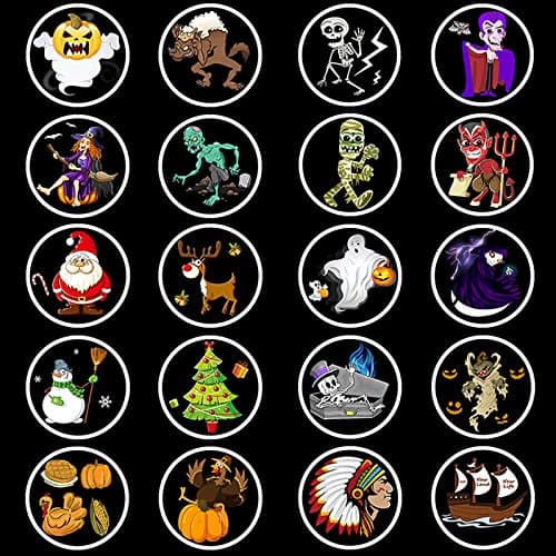 lynec 5 Piece Replaceable LED Christmas Projector Lights Pattern Slide for Christmas,Halloween,Hallowmas,Thanksgiving Day,Holiday,Party,Landscape and Garden Decoration …