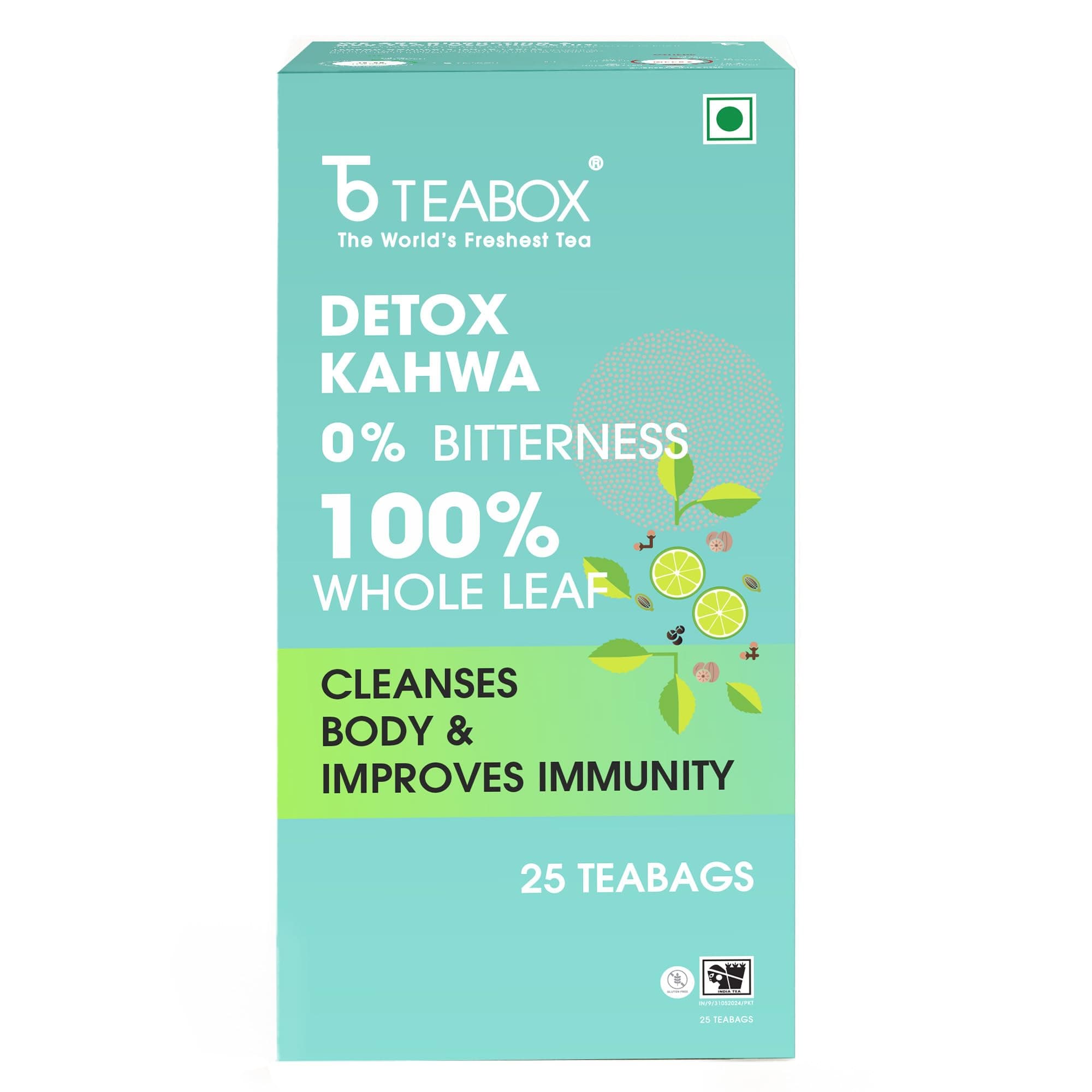 Detox Kahwa Green Tea 25 Teabags | Made with 8 Natural Ingredients | Helps Cleanse | Immunity Booster | Cold Relief