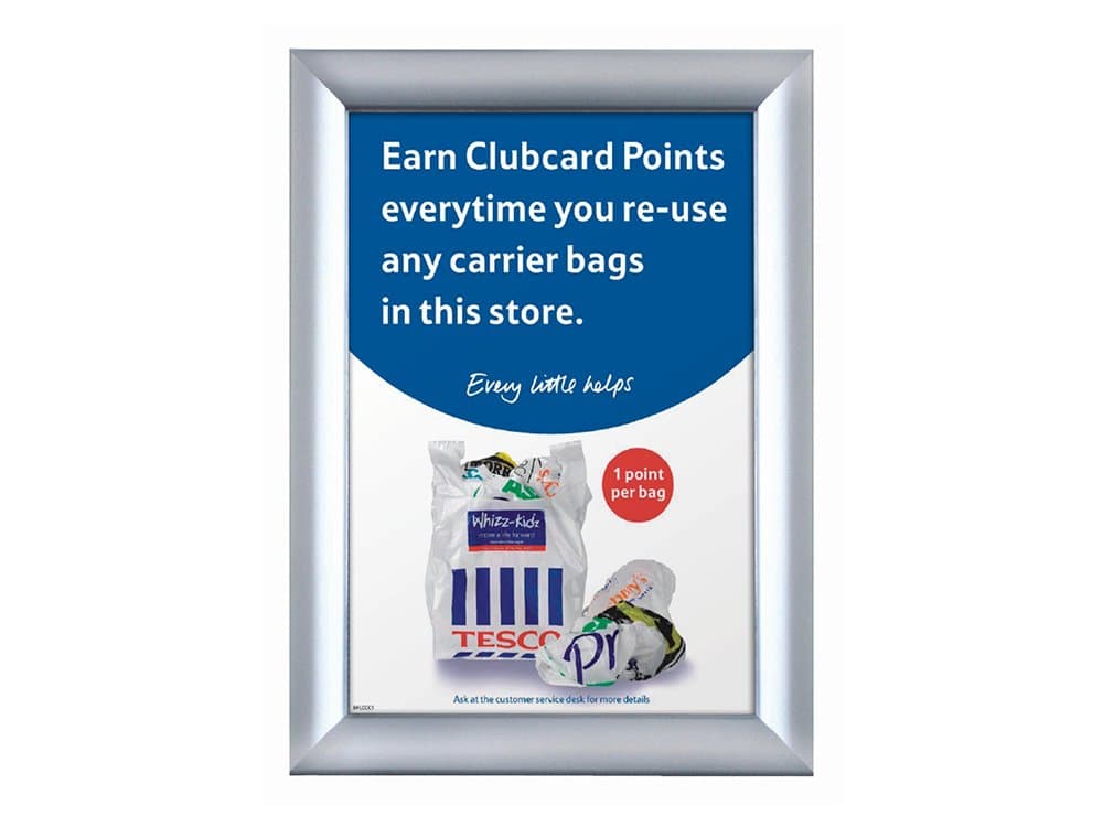 Snap Frame Poster Board, Silver Anodised Aluminum 32mm Profile A1 23,4" x 33,1" Model B