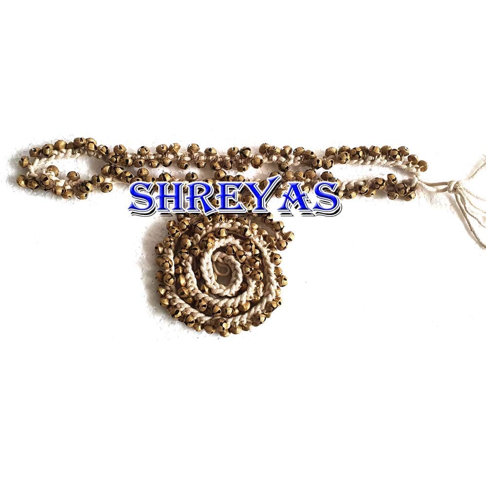 SHREYAS Medium Size Brass Kathak Ghungroo Pair, sound (100+100) NO-12 Medium Bells Best quality Tied with Cotton Cord Indian Classical Dancers Anklet Musical Instrument