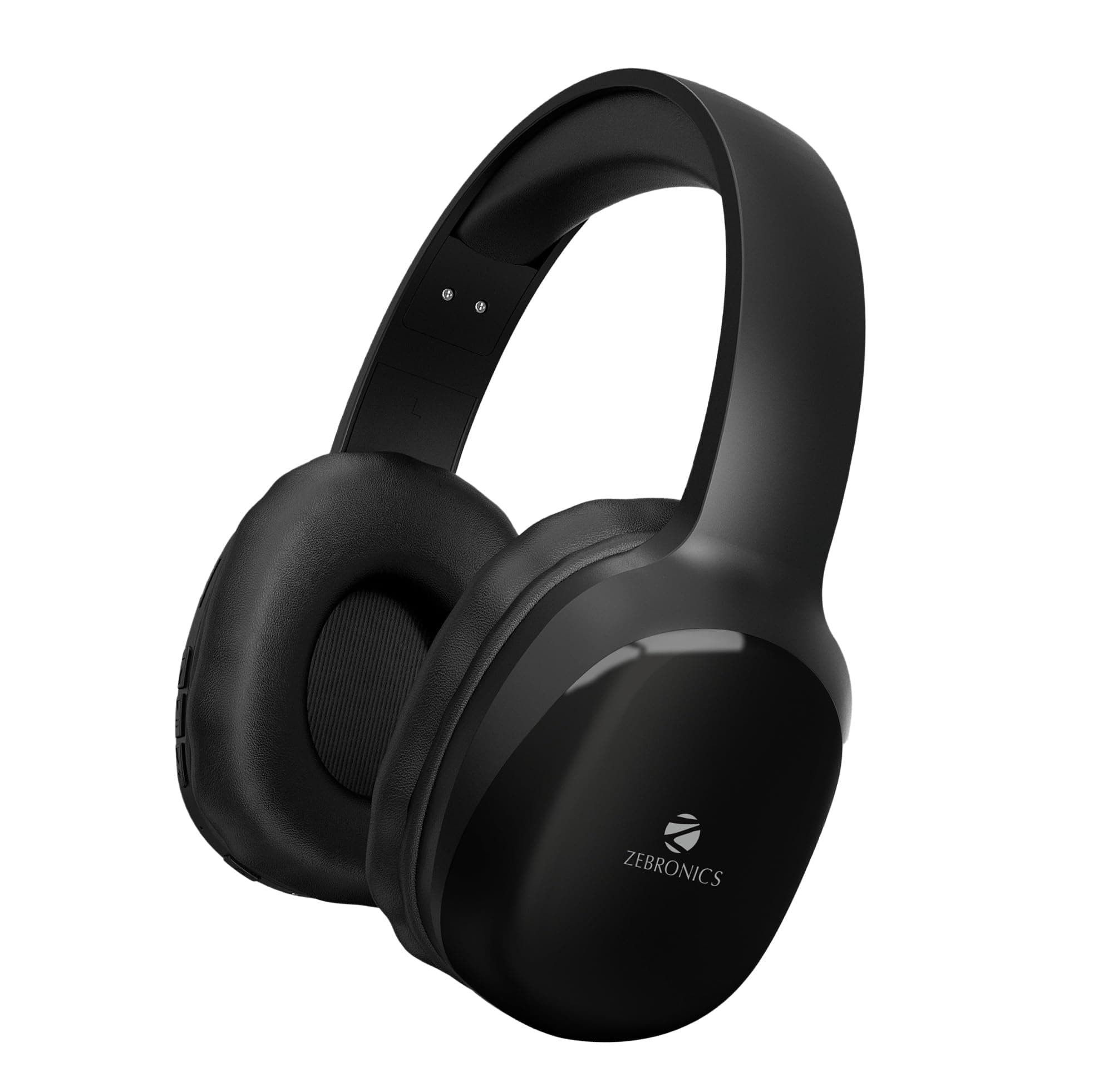 Zeb-Thunder PRO On-Ear Wireless Headphone with BTv5.0, Up to 21 Hours Playback, 40mm Drivers Deep Bass, Wired Mode, USB-C Type Charging(Black)