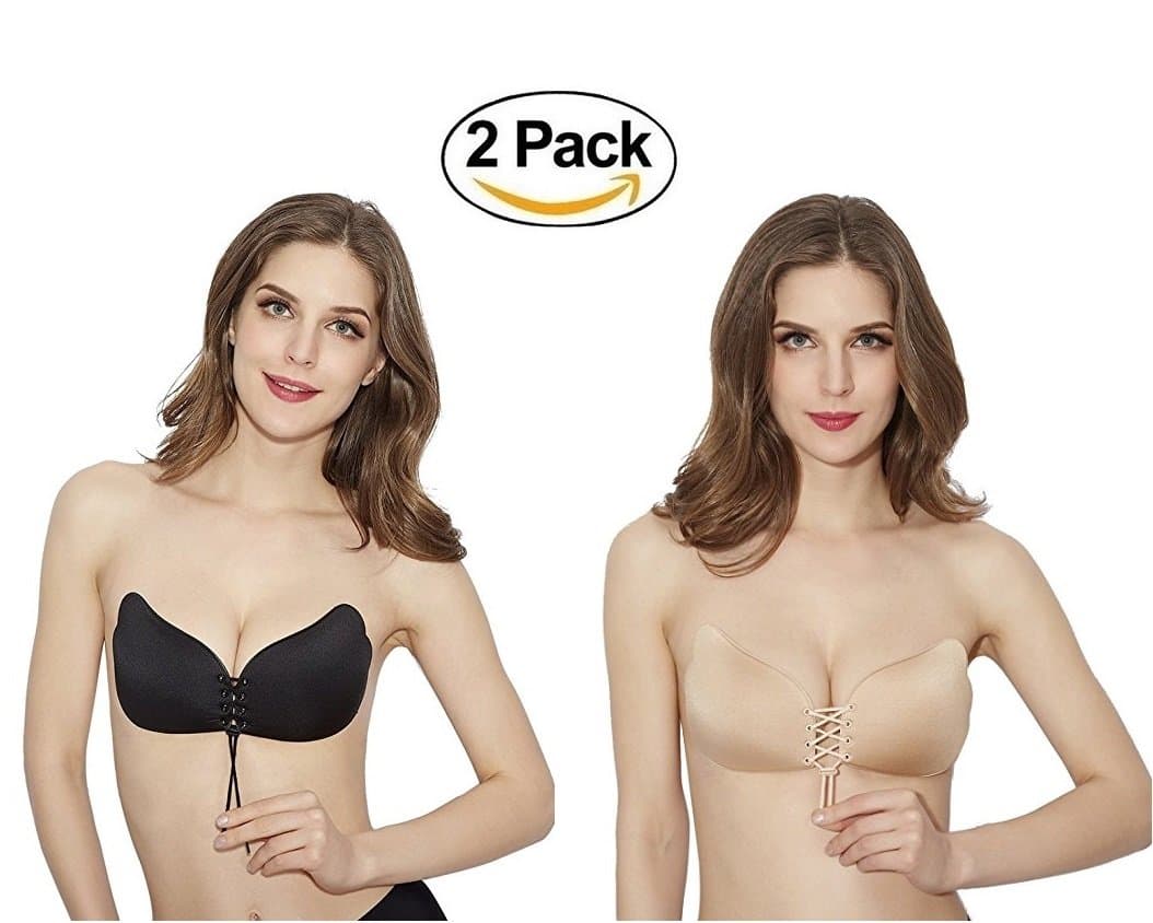 RB Beauty Invisible Bra with Drawstring self-adhesive Breathable All size available (2 Pack) (B)
